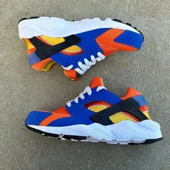 Nike Huarache Run (GS) Royal Blue Orange Size  6.5Y = Women’s 8 - Picture 1 of 12
